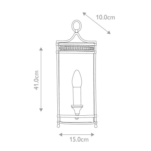 Kinkiet Guildhall - 1 źródło światła - Polerowany nikiel