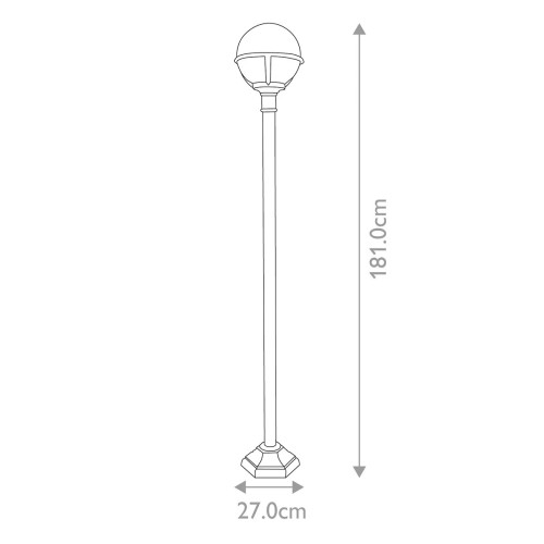 Latarnia uliczna Glenbeigh - 1 źródło światła - Czarny