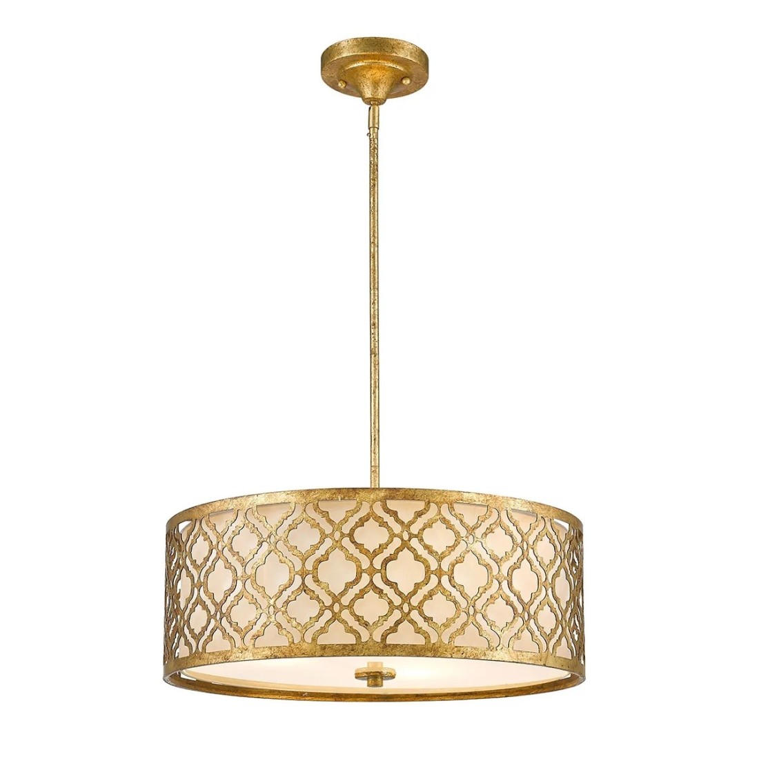 Lampa wisząca Arabella - 3 źródła światła - Postarzane złoto