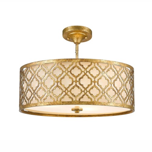 Lampa wisząca Arabella - 3 źródła światła - Postarzane złoto