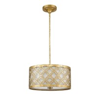 Średnia lampa wisząca Arabella - 2 źródła światła - Postarzane złoto