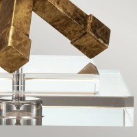 Lampa stołowa Jackson Square - 1 źródło światła - Postarzane złoto