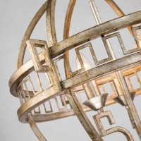 Lampa wisząca w kształcie kuli Lemuria - 3 źródła światła - Postarzane złoto