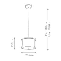 Mała lampa wisząca Lemuria - 1 źródło światła - Postarzane złoto