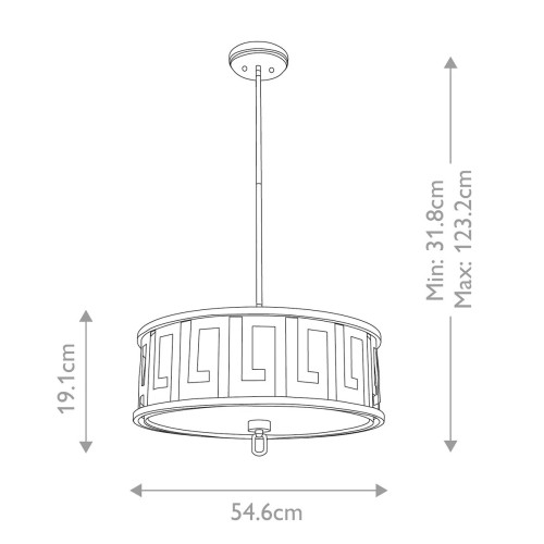 Lampa wisząca Lemuria - 3 źródła światła - Postarzane złoto
