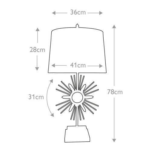 Lampa stołowa Sun King - 1 źródło światła - Postarzane złoto