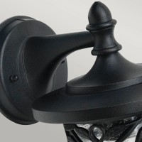 Latarnia naścienna Burford - 1 źródło światła - Czarny