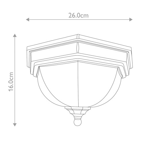 Plafon ogrodowy Fairford - 1 źródło światła - Postarzany brąz