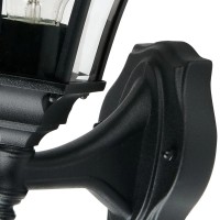 Latarnia naścienna Ledbury - 1 źródło światła - Czarny