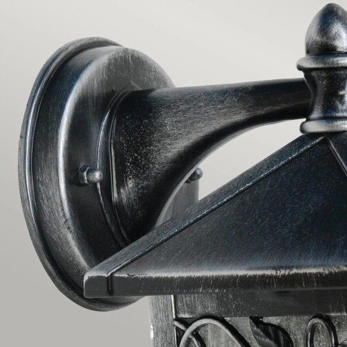 Latarnia naścienna Winchcombe - 1 źródło światła - Czarny, srebrny