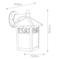 Latarnia naścienna Winchcombe - 1 źródło światła - Czarny, srebrny
