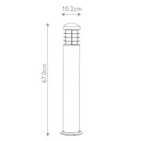Słupek ogrodowy Poole - 1 źródło światła - Drewno, stal nierdzewna