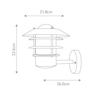 Latarnia naścienna Helsingor - 1 źródło światła - Czarny