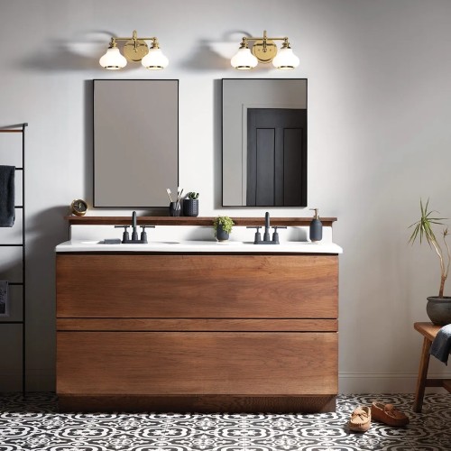 Kinkiet Ainsley - 2 źródła światła - Szczotkowany mosiądz