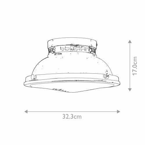 Plafon Amelia - 2 źródła światła - Polerowany chrom