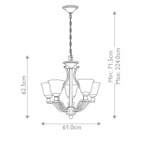 Żyrandol Bolla - 5 źródeł światła - Szczotkowany nikiel