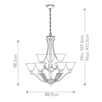 Żyrandol Bolla - 9 źródeł światła - Szczotkowany nikiel