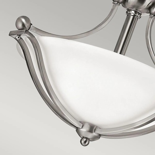 Półplafon Bolla - 2 źródła światła - Szczotkowany nikiel