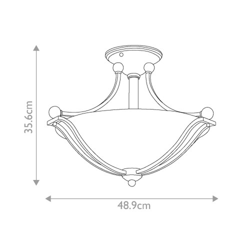 Półplafon Bolla - 2 źródła światła - Szczotkowany nikiel