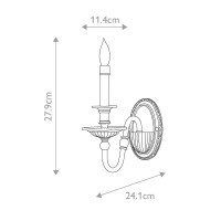 Kinkiet Cambridge - 1 źródło światła - Oksydowany mosiądz