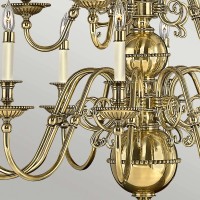 Żyrandol Cambridge - 15 źródeł światła - Oksydowany mosiądz