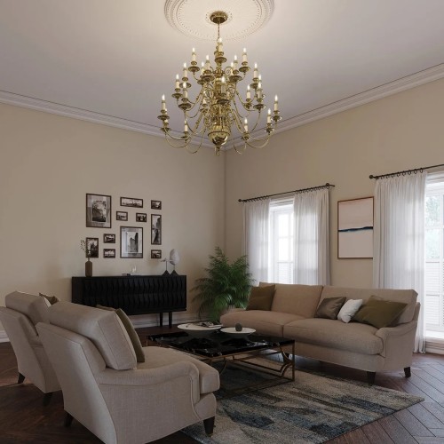 Żyrandol Cambridge - 25 źródeł światła - Oksydowany mosiądz