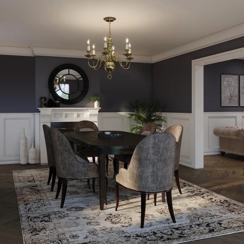 Żyrandol Cambridge - 6 źródeł światła - Oksydowany mosiądz