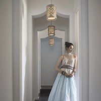 Mała lampa wisząca Carabel - 1 źródło światła - Szampański