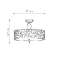 Duży półplafon Carabel - 3 źródła światła - Szampański