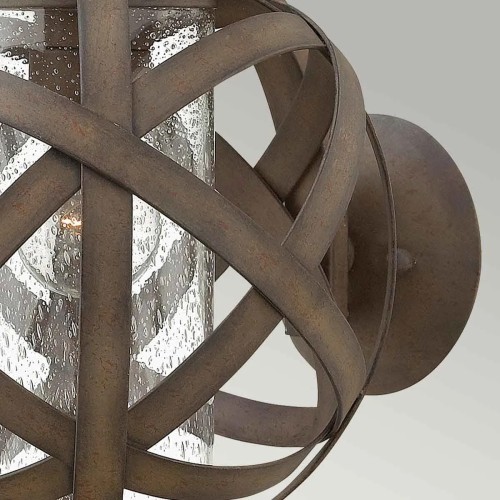 Mała latarnia naścienna Carson - 1 źródło światła - Vintage żelazo