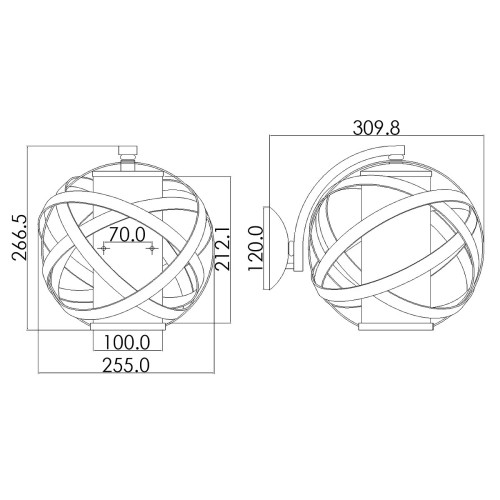 Mała latarnia naścienna Carson - 1 źródło światła - Vintage żelazo