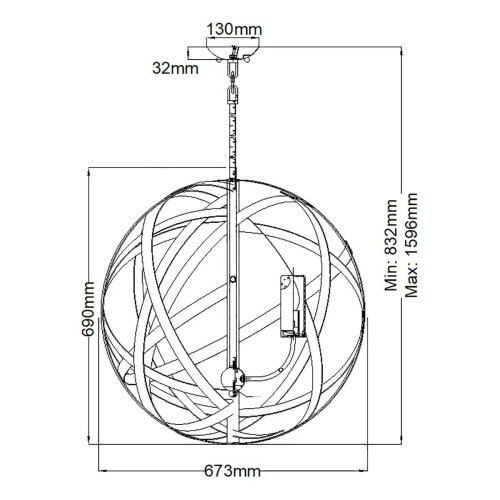Żyrandol Carson - 5 źródeł światła - Vintage żelazo