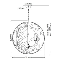 Żyrandol Carson - 5 źródeł światła - Vintage żelazo