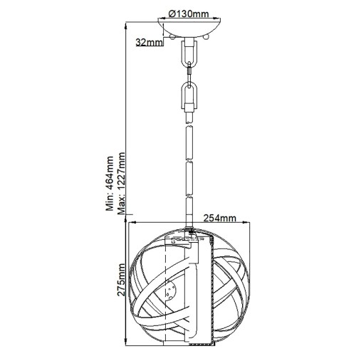 Lampa wisząca Carson - 1 źródło światła - Vintage żelazo