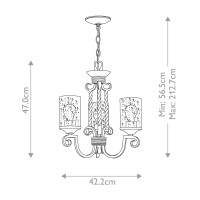 Żyrandol Casa - 3 źródła światła - Postarzana czerń