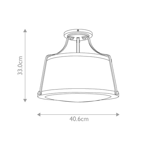 Półplafon Charlotte - 3 źródła światła - Antyczny nikiel