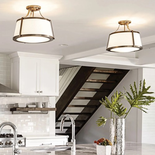 Półplafon Charlotte - 3 źródła światła - Szczotkowany karmel