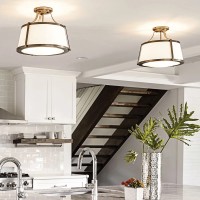 Półplafon Charlotte - 3 źródła światła - Szczotkowany karmel