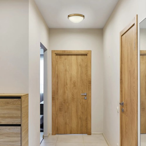 Mały plafon Collier - 2 źródła światła - Klasyczny mosiądz