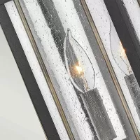 Średnia latarnia naścienna Fitzgerald - 2 źródła światła - Teksturowana czerń, oksydowany brąz