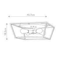 Duży plafon Fulton - 4 źródła światła - Brązowy, mosiądz