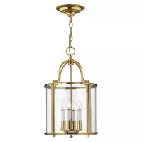 Średnia lampa wisząca Gentry - 4 źródła światła - Polerowany mosiądz