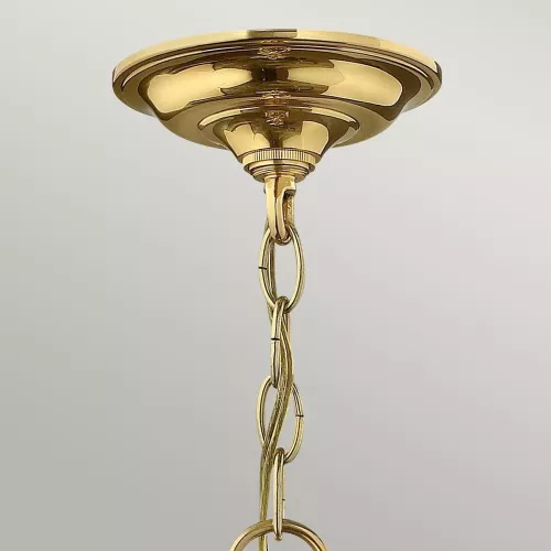 Średnia lampa wisząca Gentry - 4 źródła światła - Polerowany mosiądz