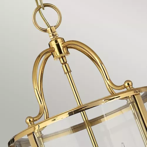 Średnia lampa wisząca Gentry - 4 źródła światła - Polerowany mosiądz