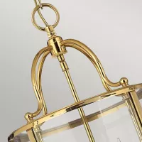 Średnia lampa wisząca Gentry - 4 źródła światła - Polerowany mosiądz