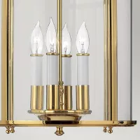 Średnia lampa wisząca Gentry - 4 źródła światła - Polerowany mosiądz