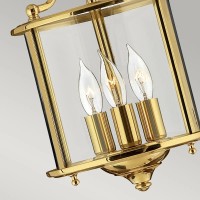 Mała lampa wisząca Gentry - 3 źródła światła - Polerowany mosiądz