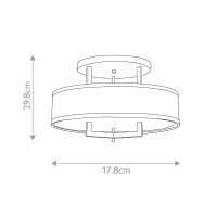 Półplafon Hampton - 3 źródła światła - Antyczny nikiel