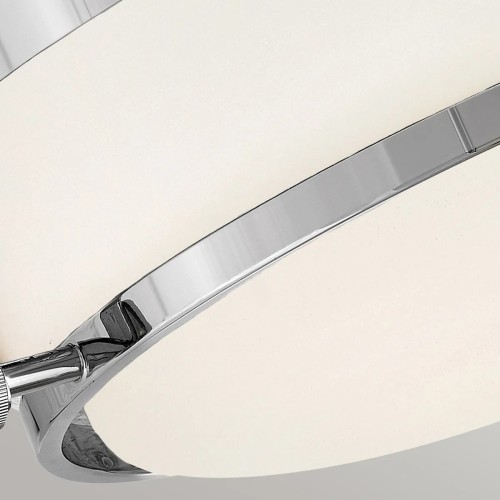 Plafon Harper - 3 źródła światła - Polerowany chrom - Opalowy klosz