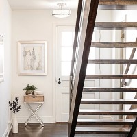 Średni półplafon Harper - 3 źródła światła - Polerowany chrom - Opalowy klosz